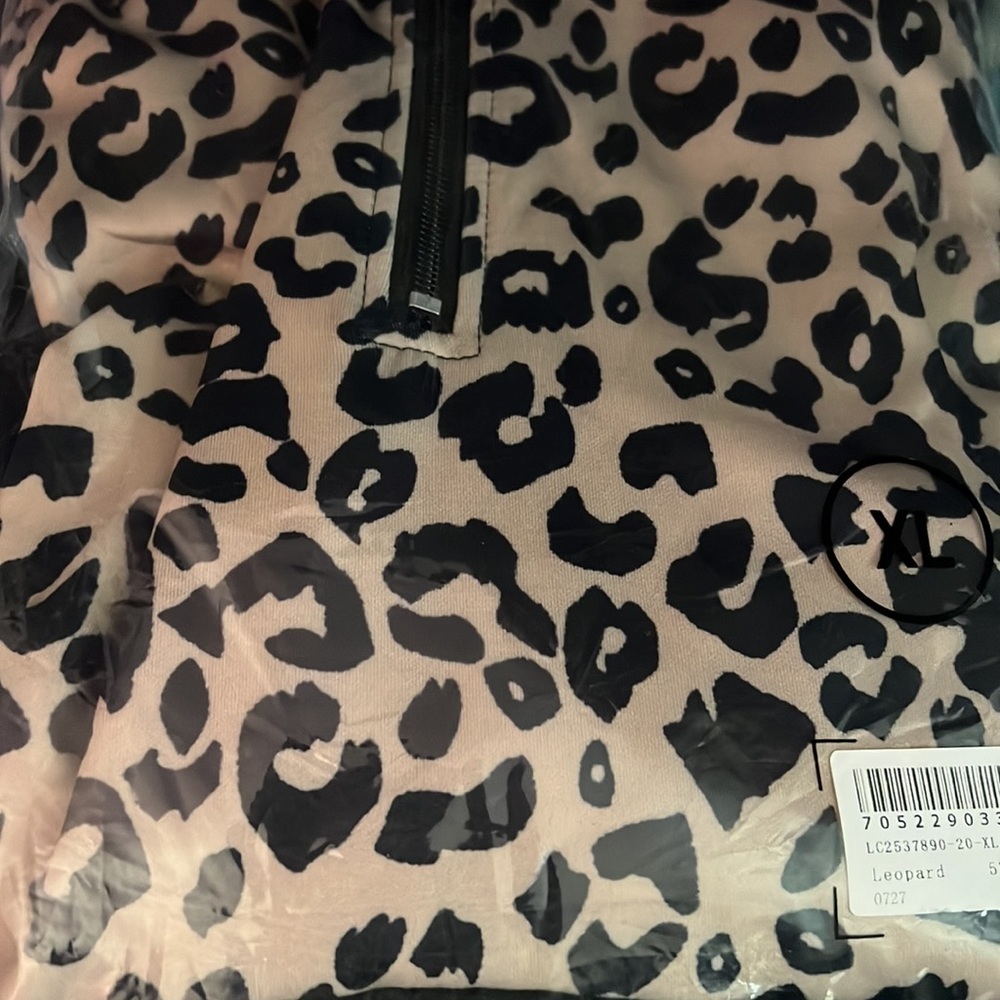 Leopard Print Color Block Patchwork Zip Sweatshir… - image 3
